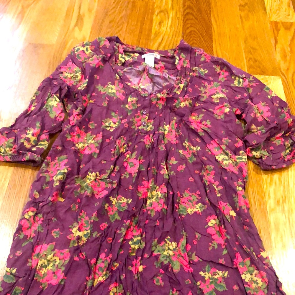 Summer is coming! Plum and pink floral doll baby dress.